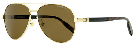 Montblanc Pilot Sunglasses MB0032S 003 Gold/Havana 61mm 0032