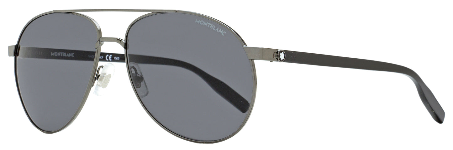 Montblanc Pilot Sunglasses MB0054S 001 Ruthenium/Black 60mm 54