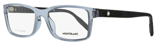 Montblanc Rectangular Eyeglasses MB0066O 003 Transparent Gray/Matte Black 56mm 0066