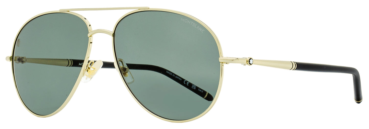 Montblanc Pilot Sunglasses MB0068S 002 Gold/Black 61mm