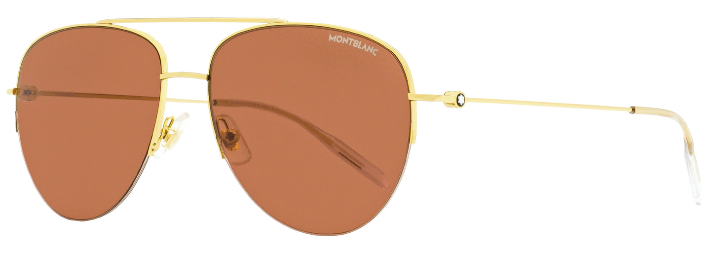 Montblanc Pilot Sunglasses MB0074S 005 Gold/Clear 59mm 74