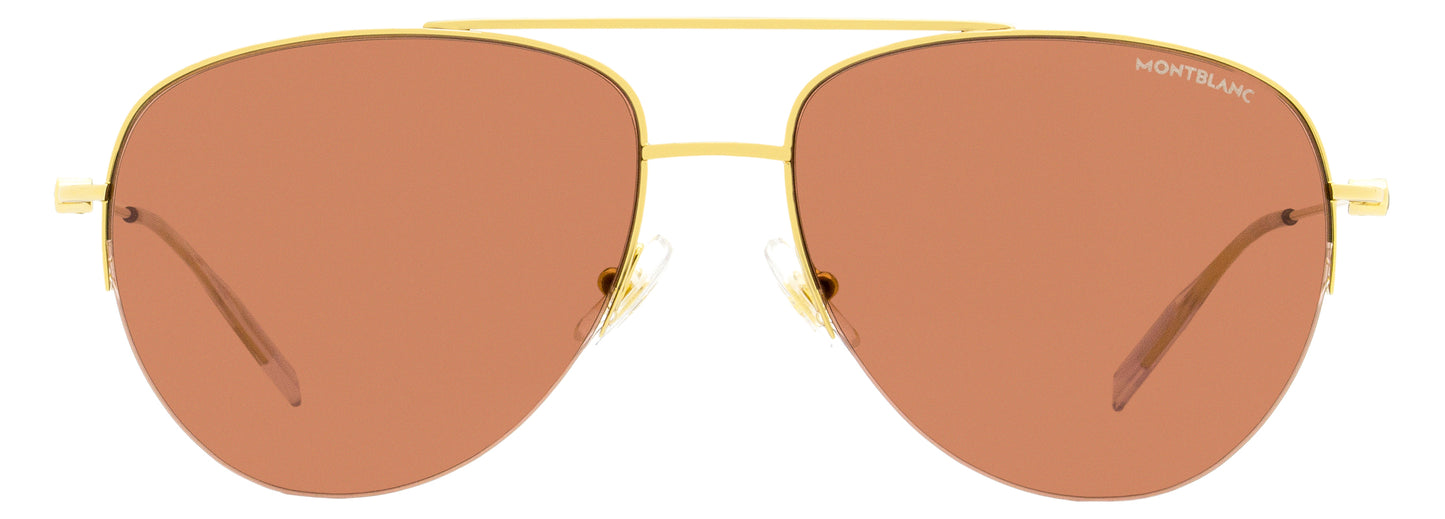 Montblanc Pilot Sunglasses MB0074S 005 Gold/Clear 59mm 74