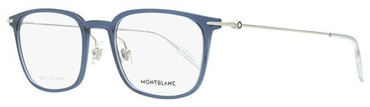 Montblanc Rectangular Eyeglasses MB0100O 004 Transparent Blue/Silver 52mm 0100