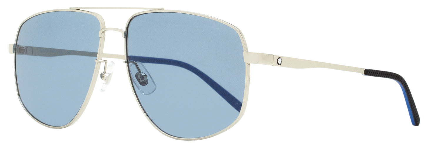 Montblanc Navigator Sunglasses MB0102S 003 Silver/Black/Blue 60mm 102