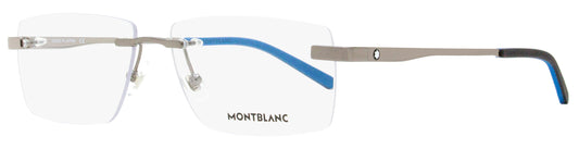 Montblanc Rimless Eyeglasses MB0105O 002 Ruthenium/Black/Blue 57mm 105