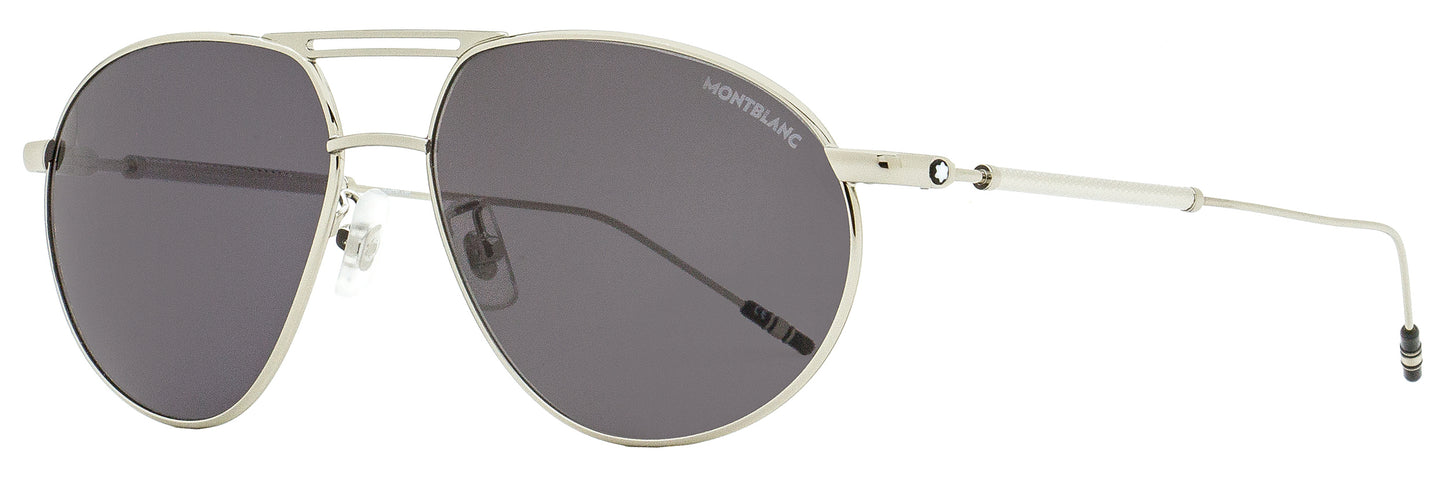 Montblanc Pilot Sunglasses MB0110S 001 Silver 61mm 110