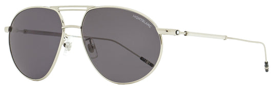 Montblanc Pilot Sunglasses MB0110S 001 Silver 61mm 110