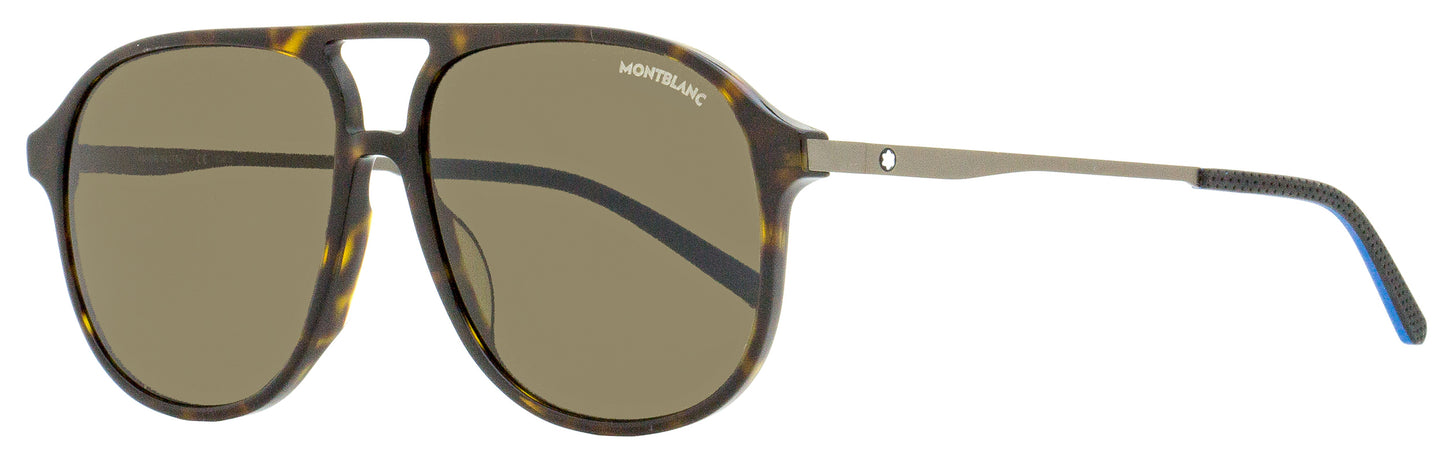 Montblanc Pilot Sunglasses MB0118S 002 Havana/Ruthenium 59mm 118