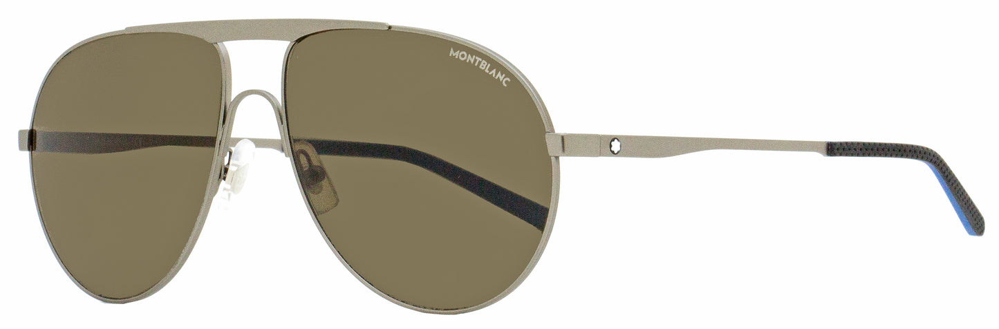 Montblanc Pilot Sunglasses MB0119S 002 Ruthenium/Black 61mm 119