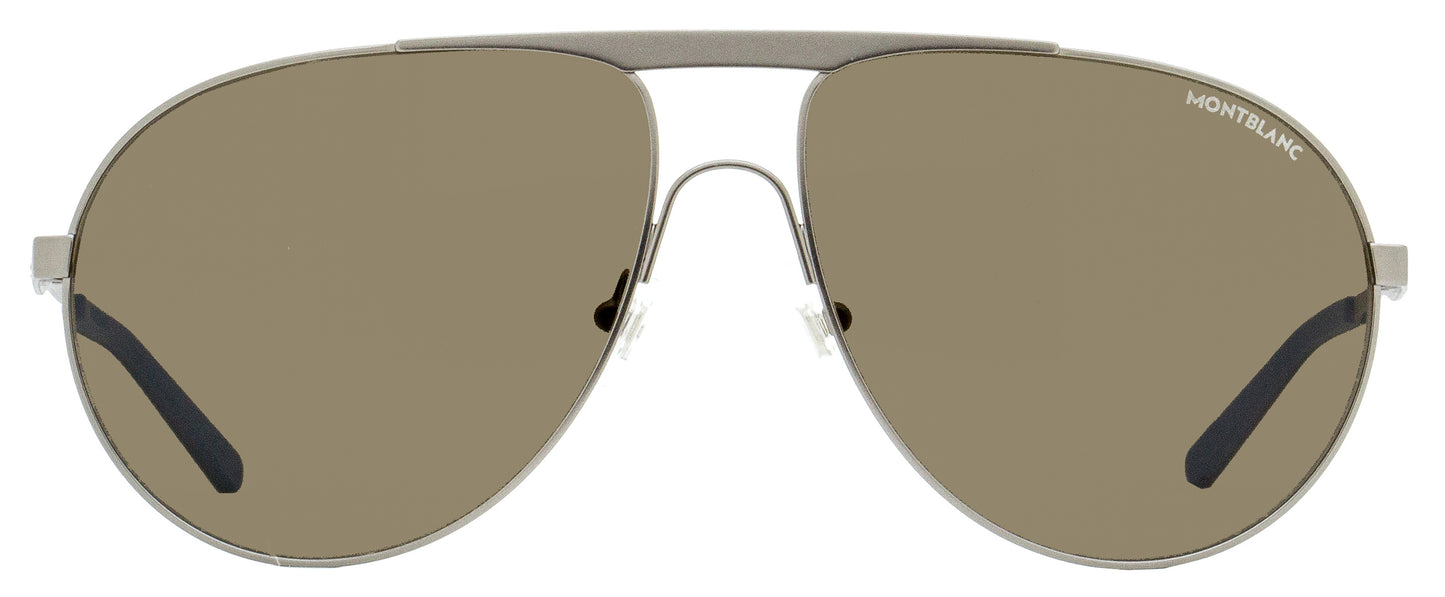 Montblanc Pilot Sunglasses MB0119S 002 Ruthenium/Black 61mm 119