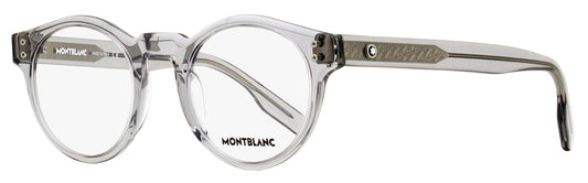 Montblanc Round Eyeglasses MB0123O 003 Transparent Gray 49mm