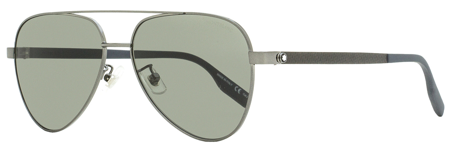 Montblanc Pilot Sunglasses MB0182S 002 Ruthenium/Gunmetal 59mm 182