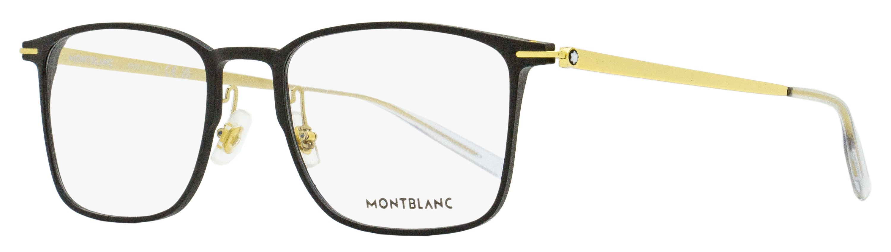 Montblanc Titanium Eyeglasses MB0193O 002 Matte Black/Gold