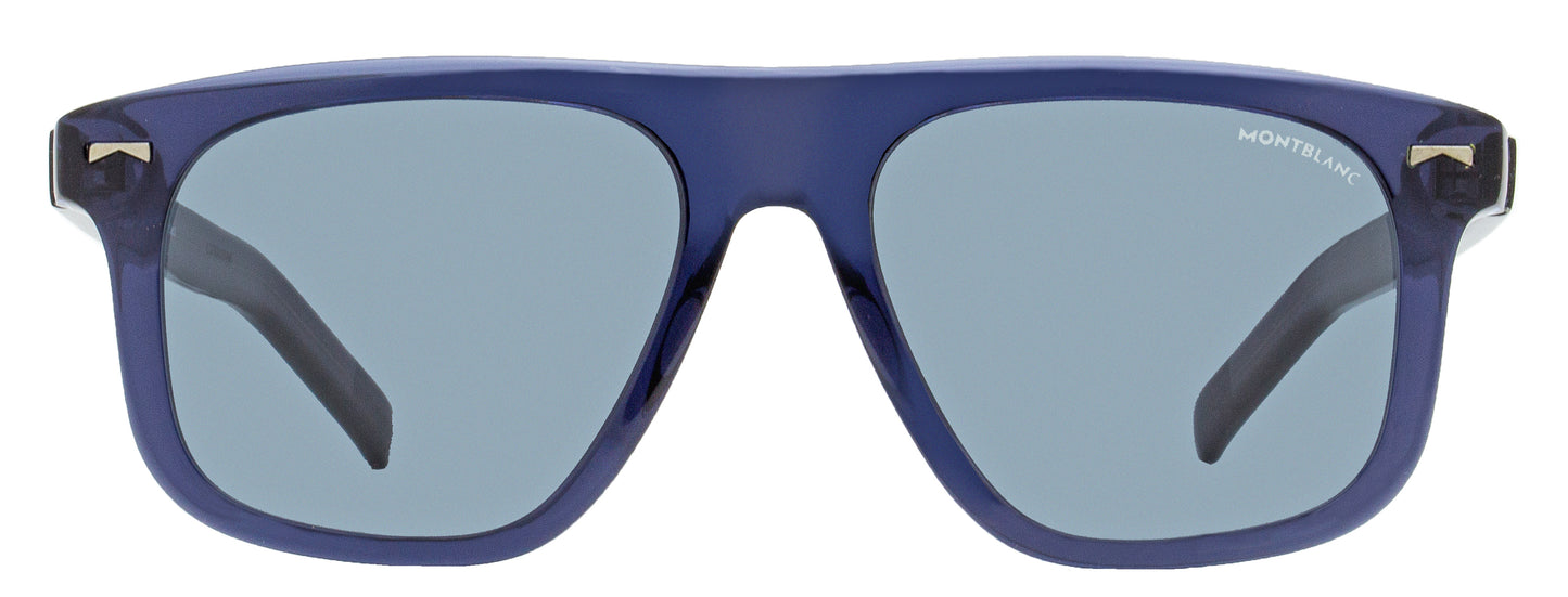 Montblanc Oversize Sunglasses MB0227S 003 Transparent Blue 55mm