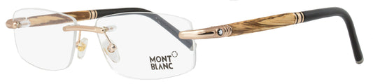 Montblanc Rimless Eyeglasses MB491 028 Rose Gold/Zebrano Wood 58mm 491