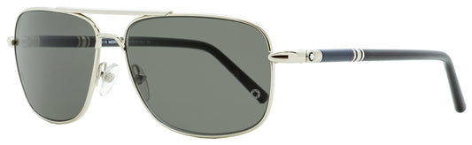 Montblanc Rectangular Sunglasses MB508S 16A Palladium/Blue/Black 60mm 508