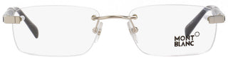 Montblanc Rimless Eyeglasses MB9101 F80 Rhodium/Black 55mm 9101