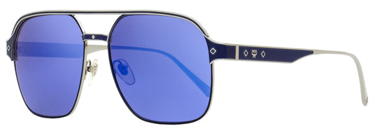 MCM Outline Pilot Sunglasses MCM128S 066 Ruthenium/Blue 59mm