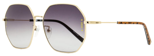 MCM Square Polygon Sunglasses MCM165SLB 717 Gold/Visetos 60mm