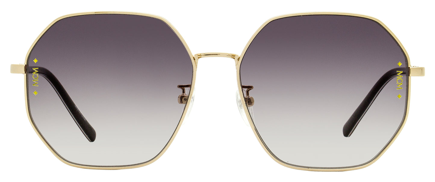 MCM Square Polygon Sunglasses MCM165SLB 717 Gold/Visetos 60mm