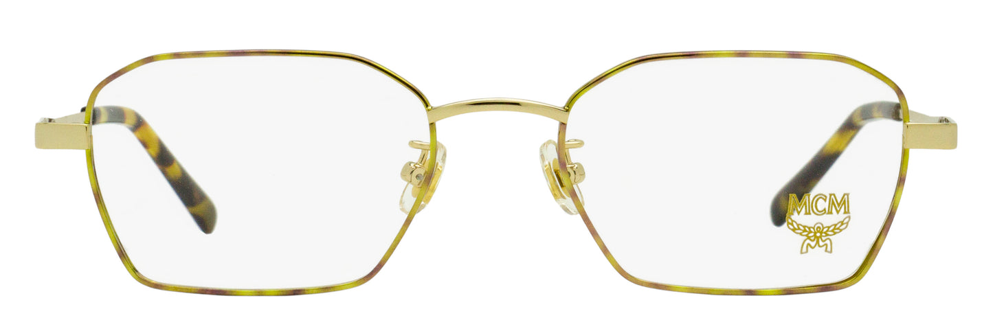 MCM Slender Geometric Eyeglasses MCM2130A 712 Gold/Light Havana 52mm