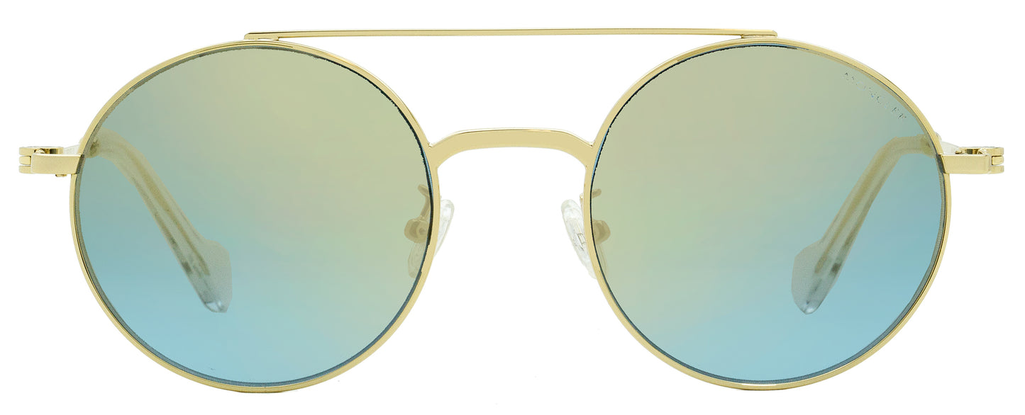 Moncler Round Sunglasses ML0025K 32X Gold/Clear 54mm 0025