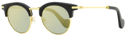 Moncler Oval Sunglasses ML0035 01A Black/Gold 47mm 35