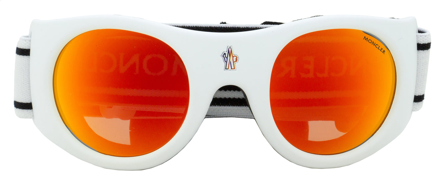 Moncler ML0051 Logo Band Ski Goggles 21U Matte White