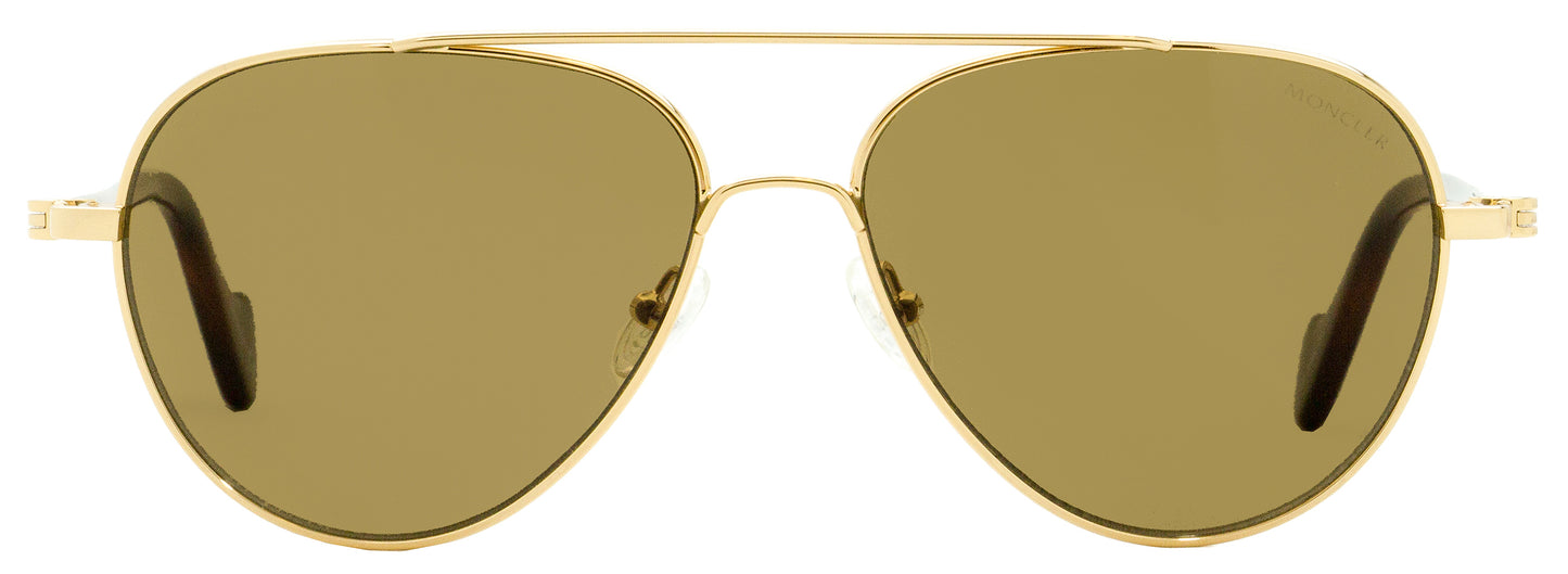 Moncler Pilot Sunglasses ML0056 28J Gold/Havana 57mm 0056