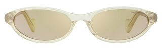 Moncler Elongated Oval Sunglasses ML0117 25G Clear Ivory 58mm