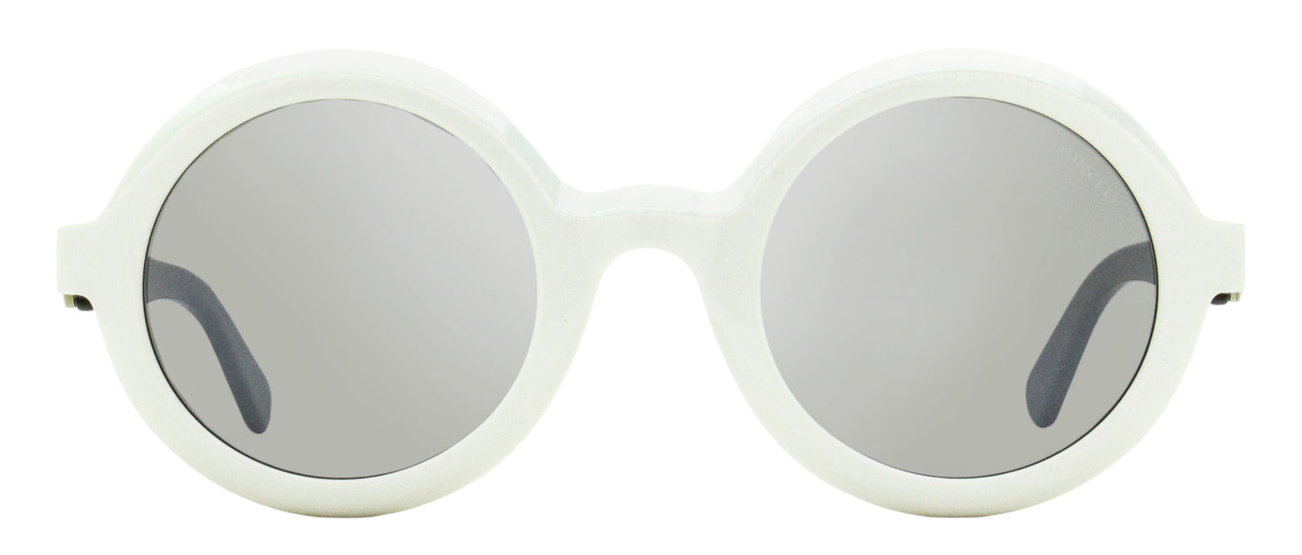 Moncler Orbit Round Sunglasses ML0261 21C White 50mm