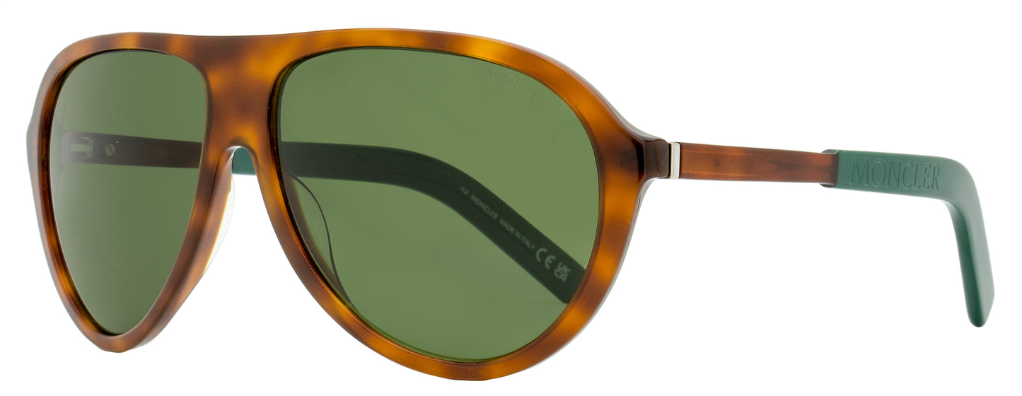 Moncler Roque Pilot Sunglasses ML0289 52N Havana/Green  62mm