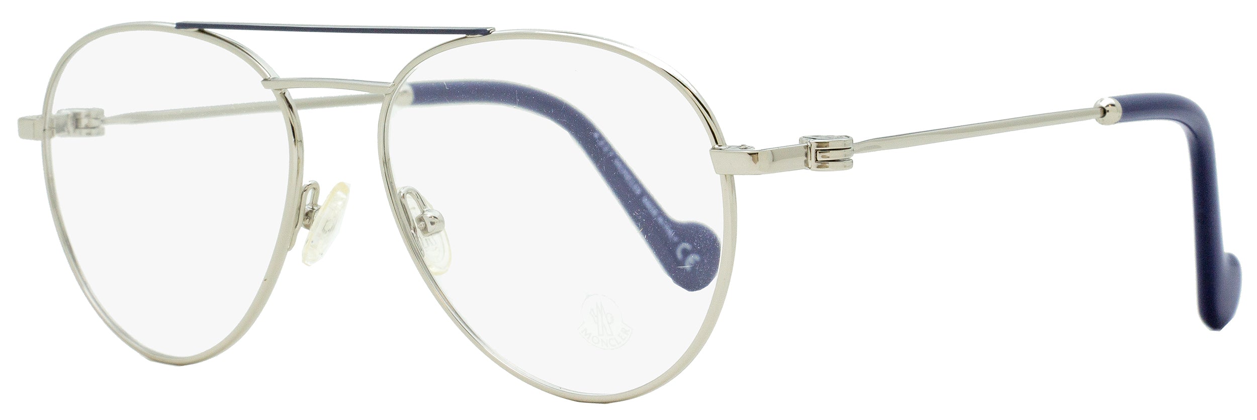 Moncler Oval Eyeglasses ML5023 016 Palladium/Dark Blue 54mm 5023 – Stepani  Style