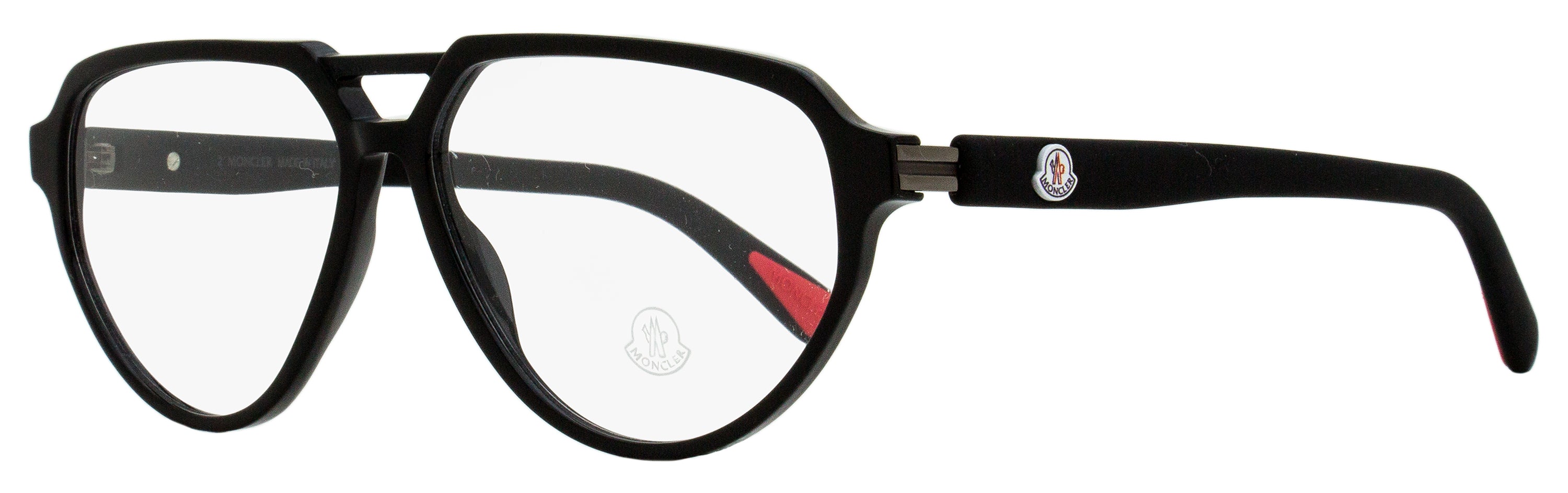 Moncler Pilot Eyeglasses ML5162 001 Black 57mm – Stepani Style