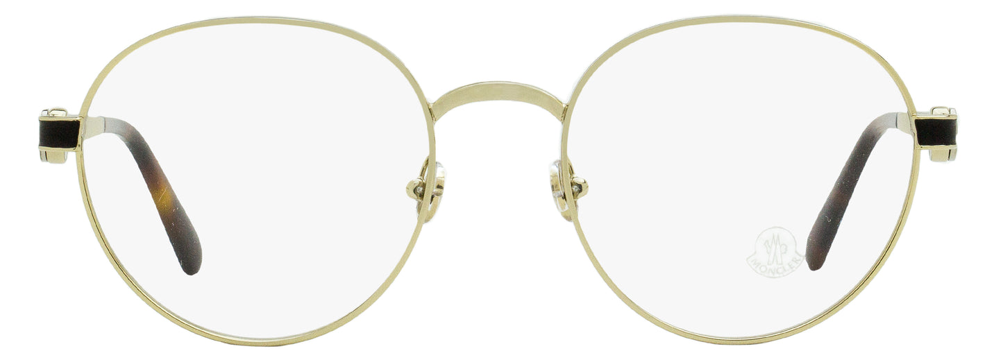 Moncler Round Eyeglasses ML5179 032 Light Gold/Havana 51mm