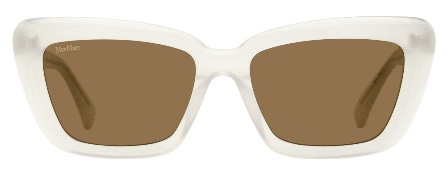 Max Mara Tapered Rectangular Sunglasses MM0171 25E Transparent Ivory 54mm