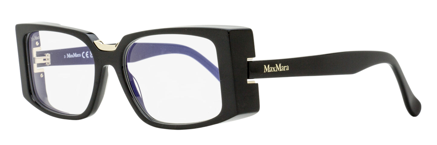 Max Mara Rectangular Blue Block Eyeglasses MM5157-B 001 Black/Gold 54mm