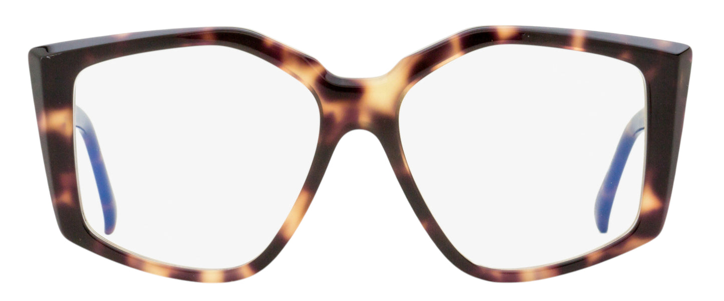 Max Mara Butterfly Blue Block Eyeglasses MM5162-B 055 Colored Havana 53mm