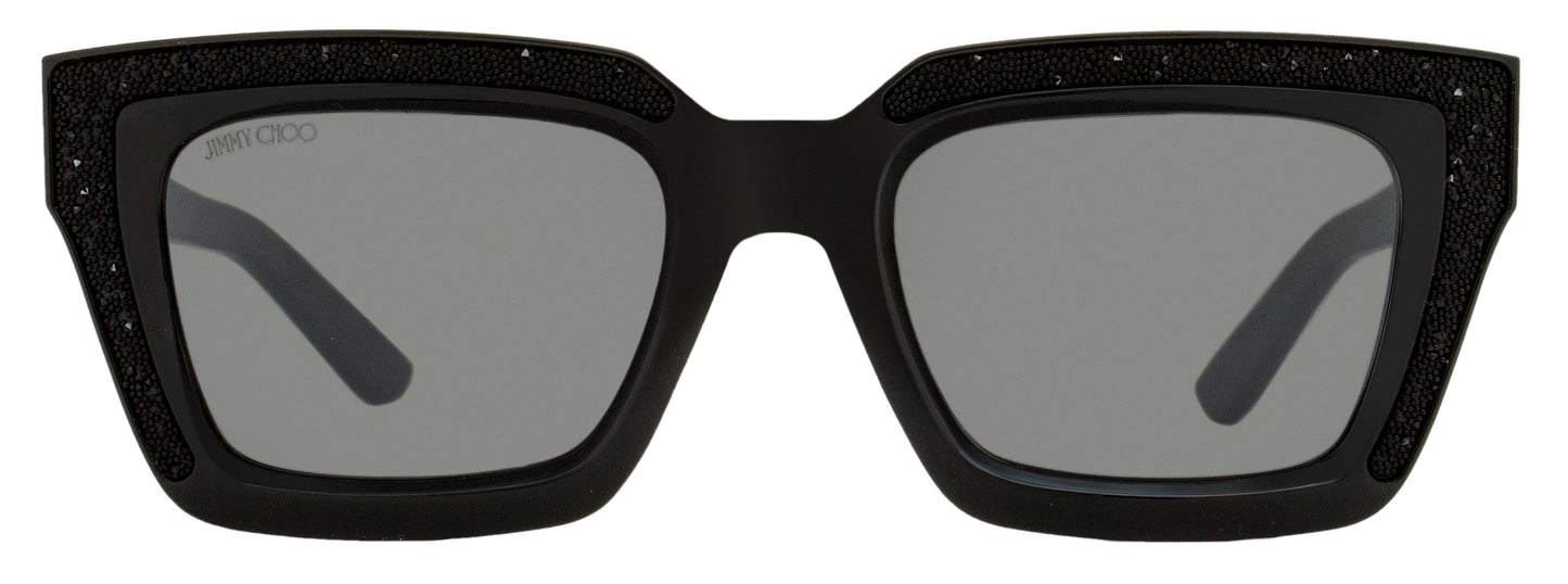 Jimmy Choo Rectangular Sunglasses Megs 807T4 Black 51mm