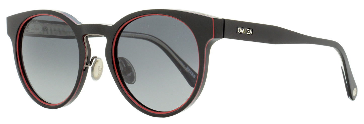 Omega Round Sunglasses OM0020H 01D Black/Red 52mm