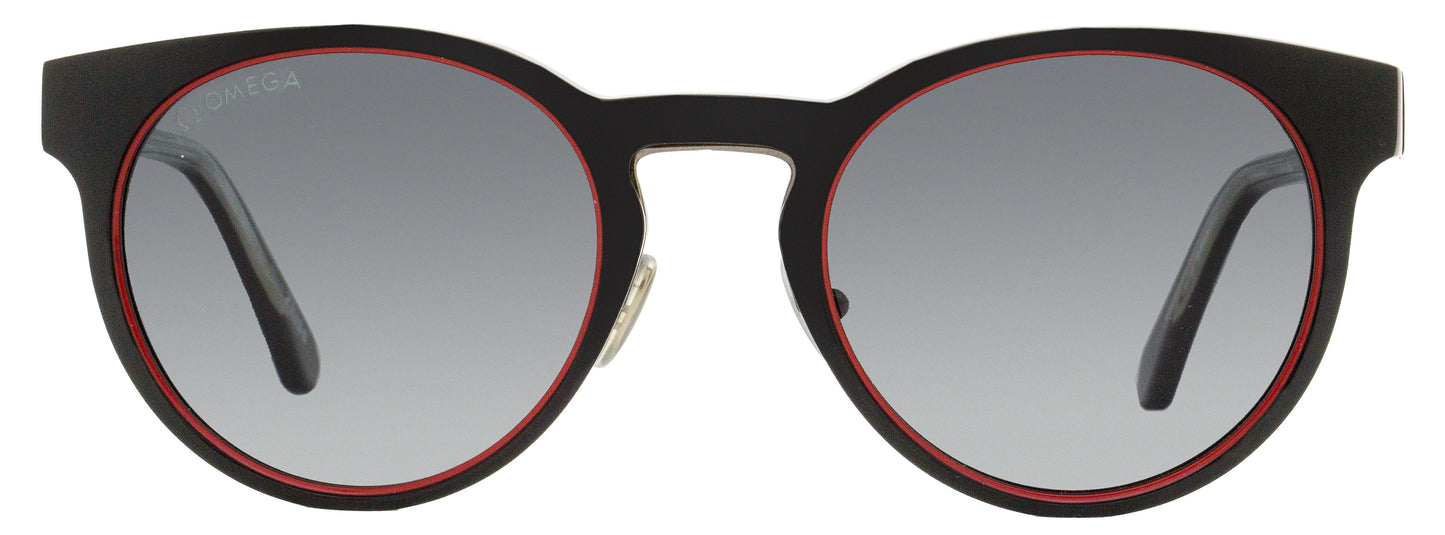 Omega Round Sunglasses OM0020H 01D Black/Red 52mm