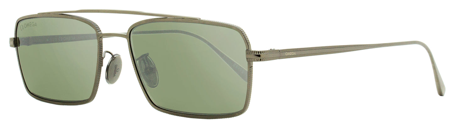 Omega Rectangular Sunglasses OM0028H 08Q Gunmetal 56mm