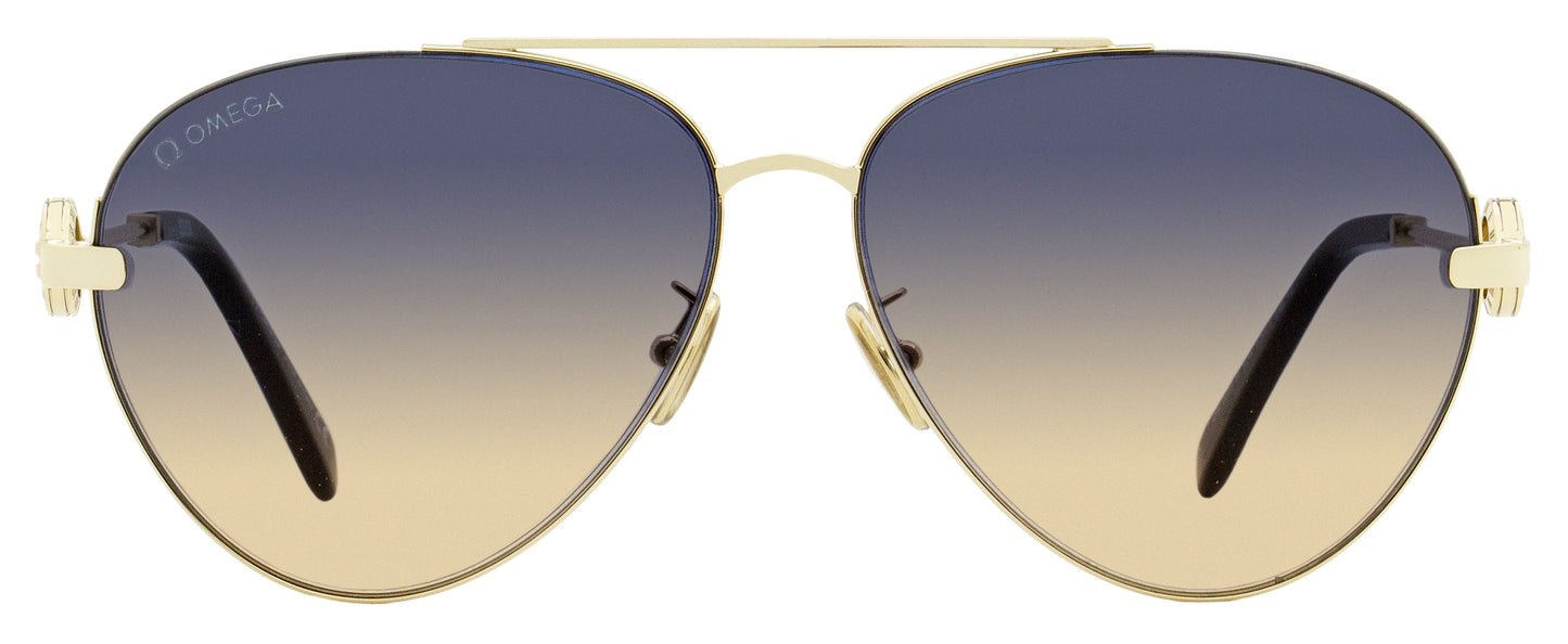 Omega Pilot Sunglasses OM0031H 32W Gold/Blue 61mm