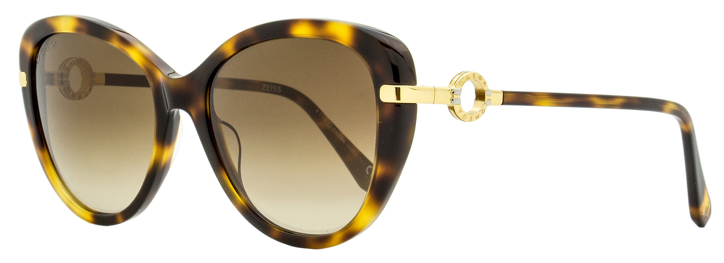 Omega Cat Eye Sunglasses OM0032 52G Havana/Gold 56mm