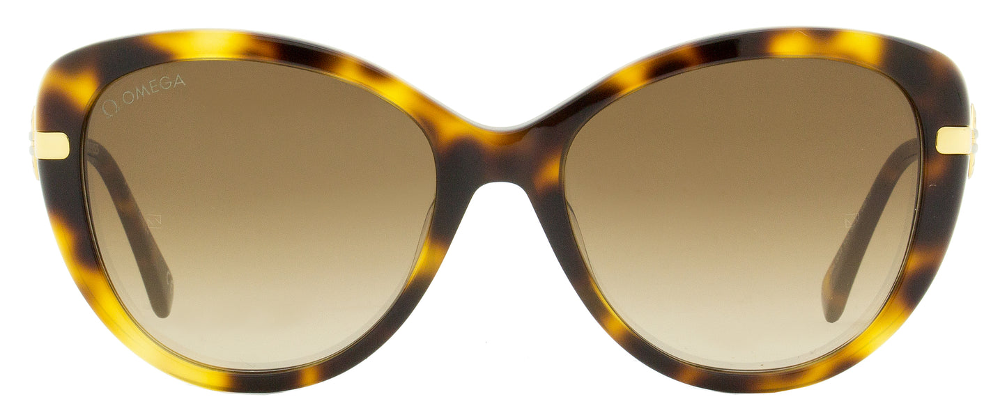 Omega Cat Eye Sunglasses OM0032 52G Havana/Gold 56mm