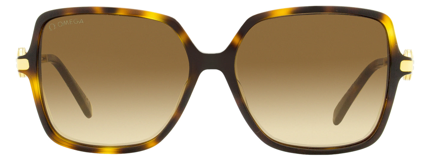 Omega Square Sunglasses OM0033 52G Havana/Gold 59mm