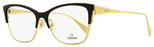 Omega OM5001H Butterfly Eyeglasses 001 Black/Gold 54mm