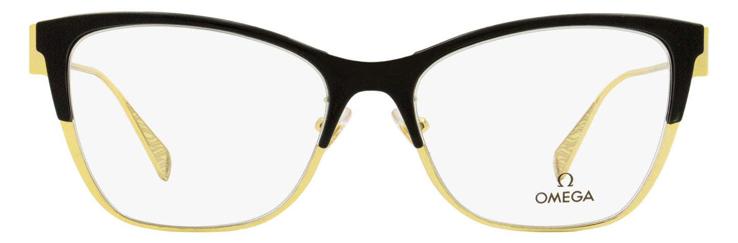 Omega OM5001H Butterfly Eyeglasses 001 Black/Gold 54mm