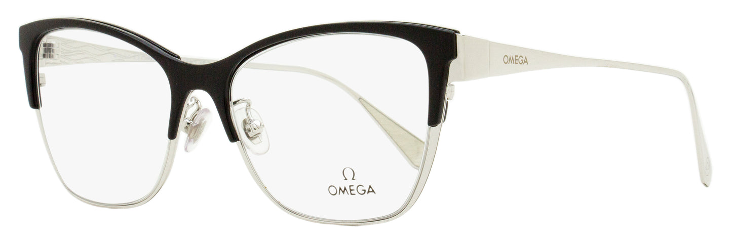 Omega OM5001H Butterfly Eyeglasses 01A Palladium/Black 54mm