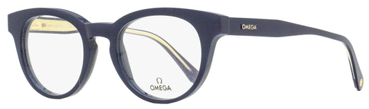 Omega Pantos Eyeglasses OM5003H 090 Blue/Crystal 52mm 5003